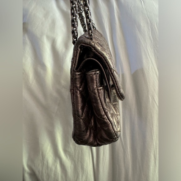 Chanel AUTHENTIC Pewter 2.55 Reissue Mini 224 Double Flap Bag Ruthenium Hardware - Picture 8 of 11